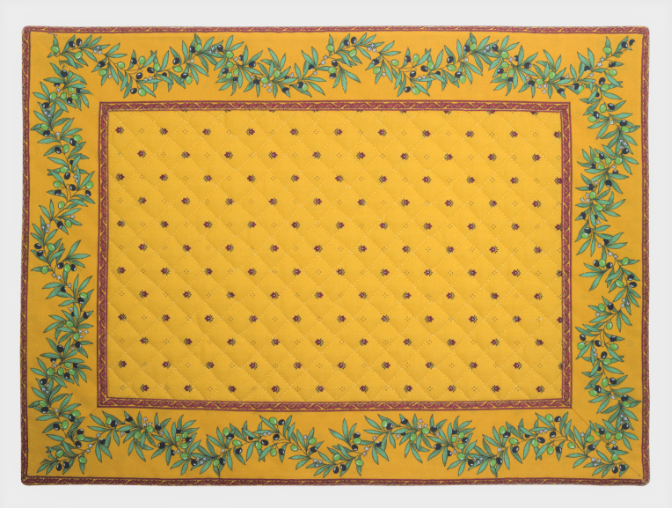Provence Tea mat (Calisson Olivette. yellow red) - Click Image to Close